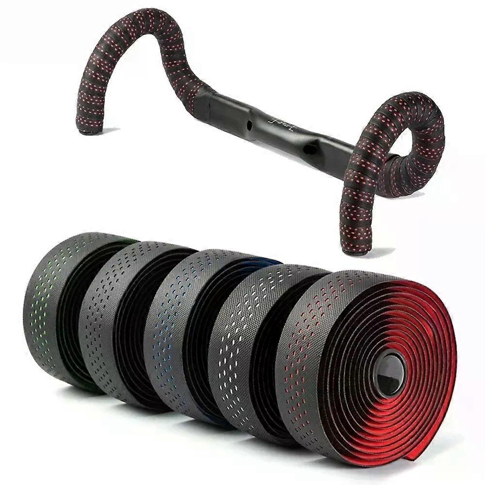 Road Bike Handlebar Tape Perforated Breathable Non-Slip EVA/PU Soft Anti-Vibration Durable 1 Pair