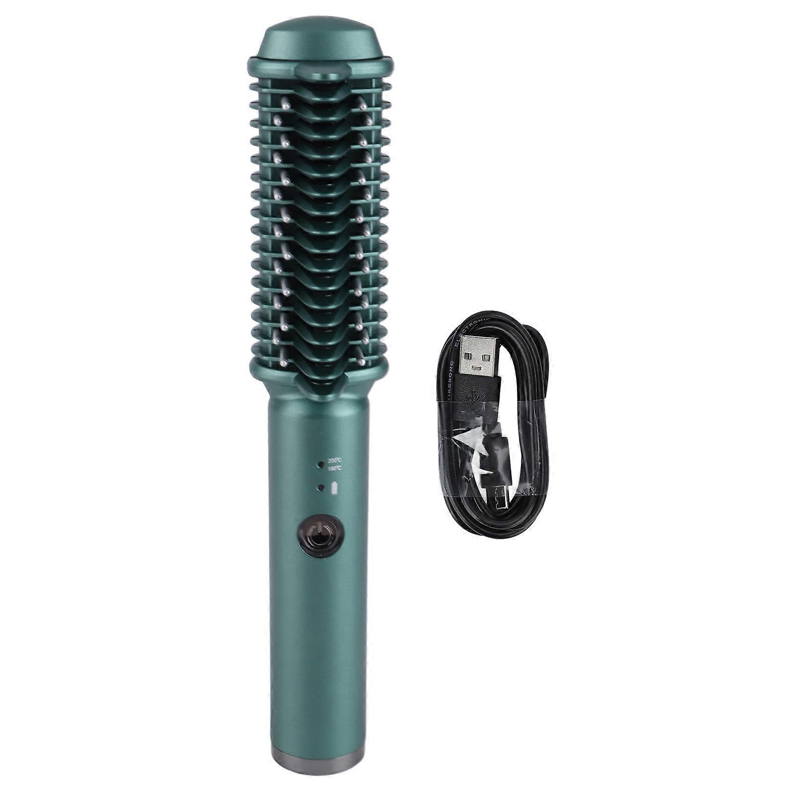 Cordless Hair Straightener & Curler Brush, Fast & Even Heating, USB Rechargeable Hair Styling Tool