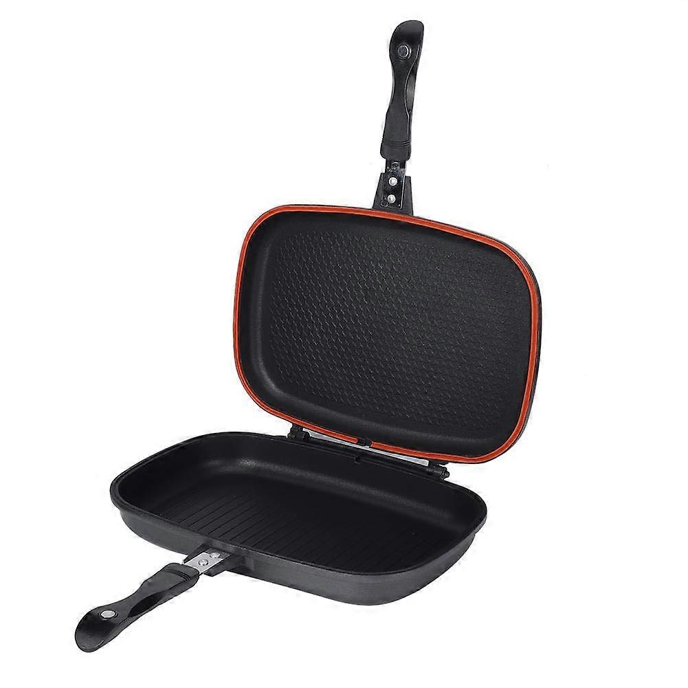 Non-stick Safe Anti-scalding Double-sided BBQ Grill Pan for Home Square Size