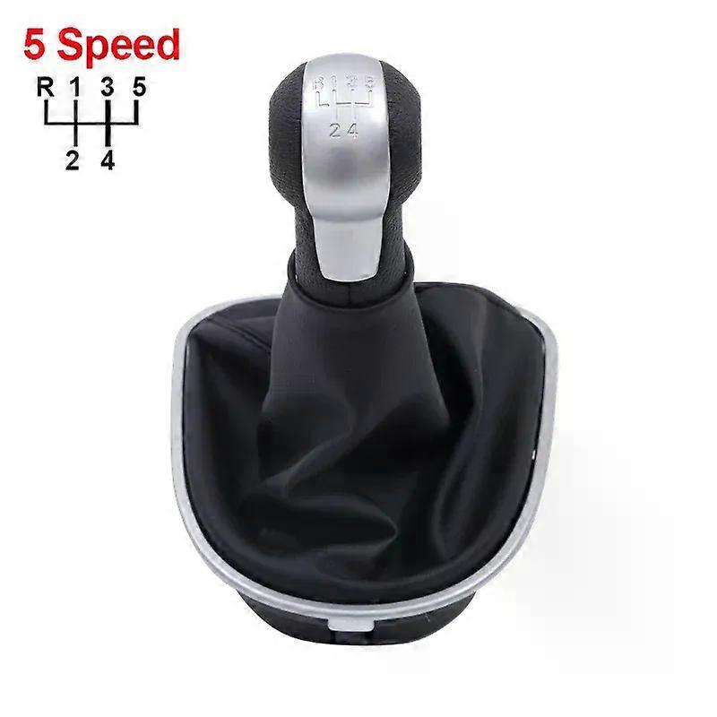 Gear Shift Knob Lever Shifter 5 6 Speed ABS with Leather Gaiter Complete Sets for Seat Altea 2004-12 Leon II 2005-12 Toledo III