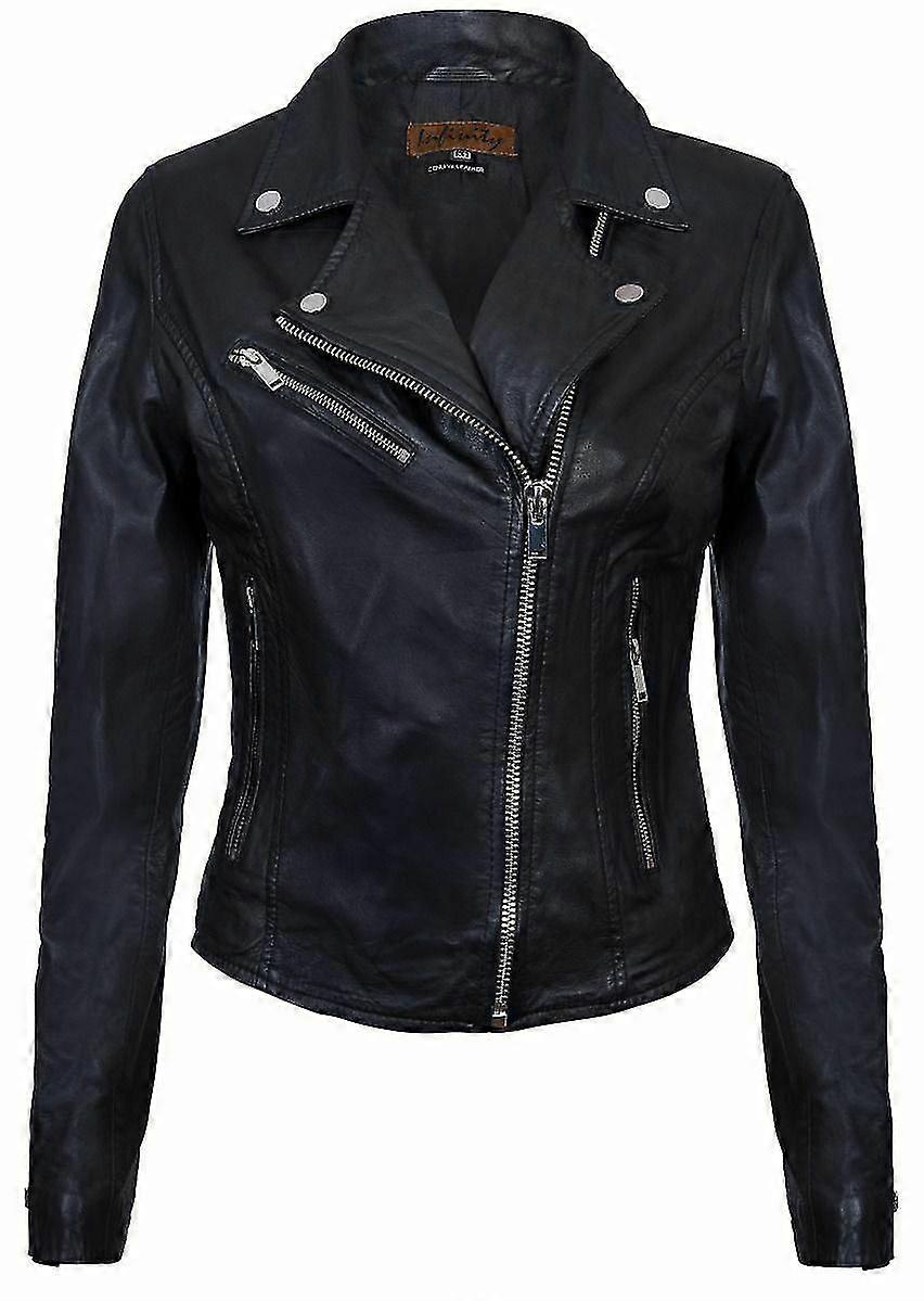 Chaqueta de cuero para damas Biker black