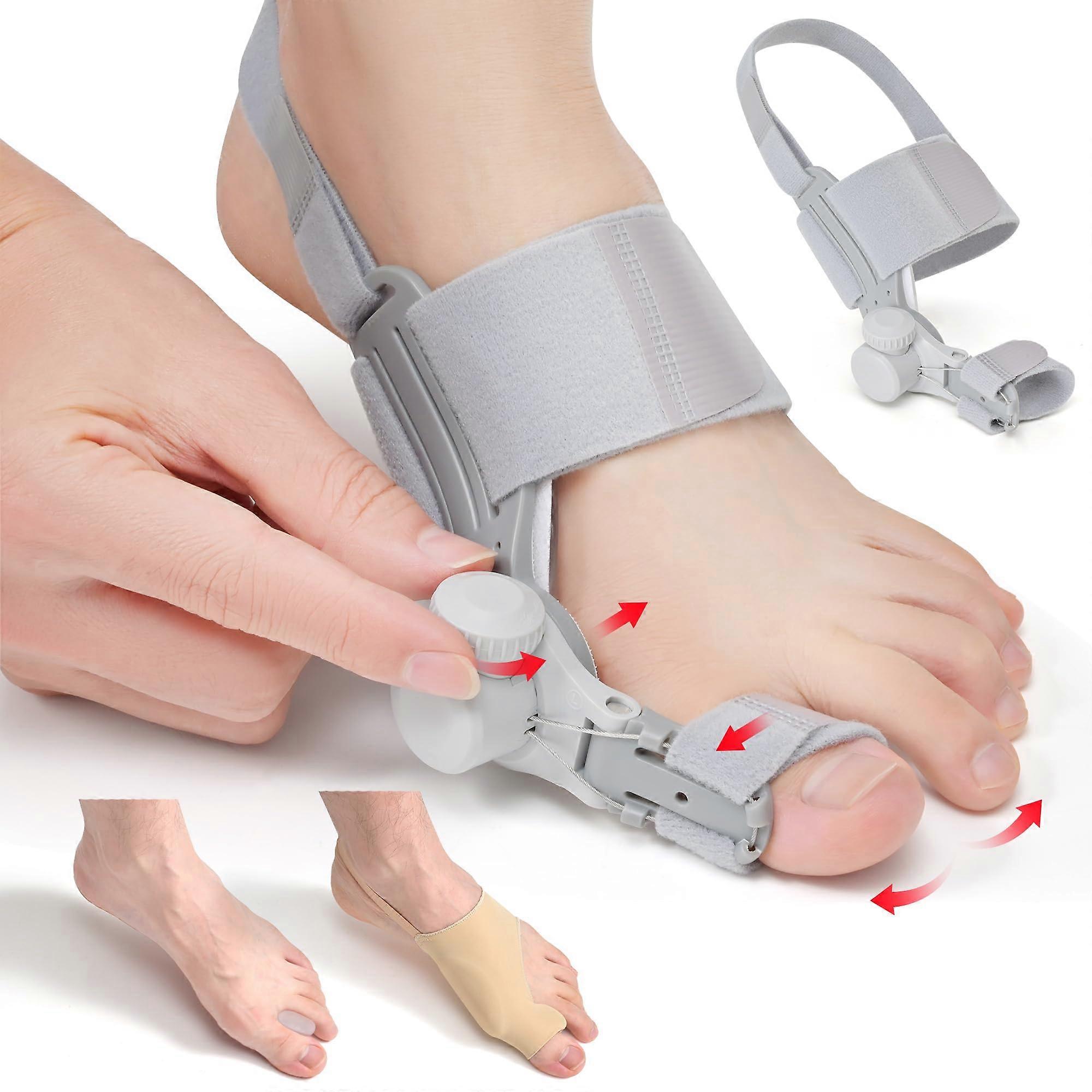 Bunion Corrector for Men and Women – Left Foot Big Toe Straightener, 3-in-1 Set, Adjustable and Comfortable Design