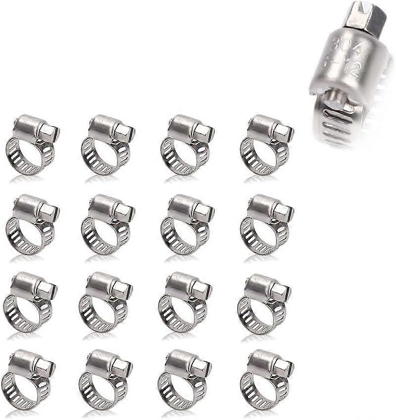 16 قطعة خرطوم المشبك ، الفولاذ المقاوم للصدأ خرطوم المشبك ، مشابك خرطوم قابلة للتعديل عالية الجودة للغسالات ، حمامات السباحة ، السيارات ، خطوط الغاز ، إلخ (6-12