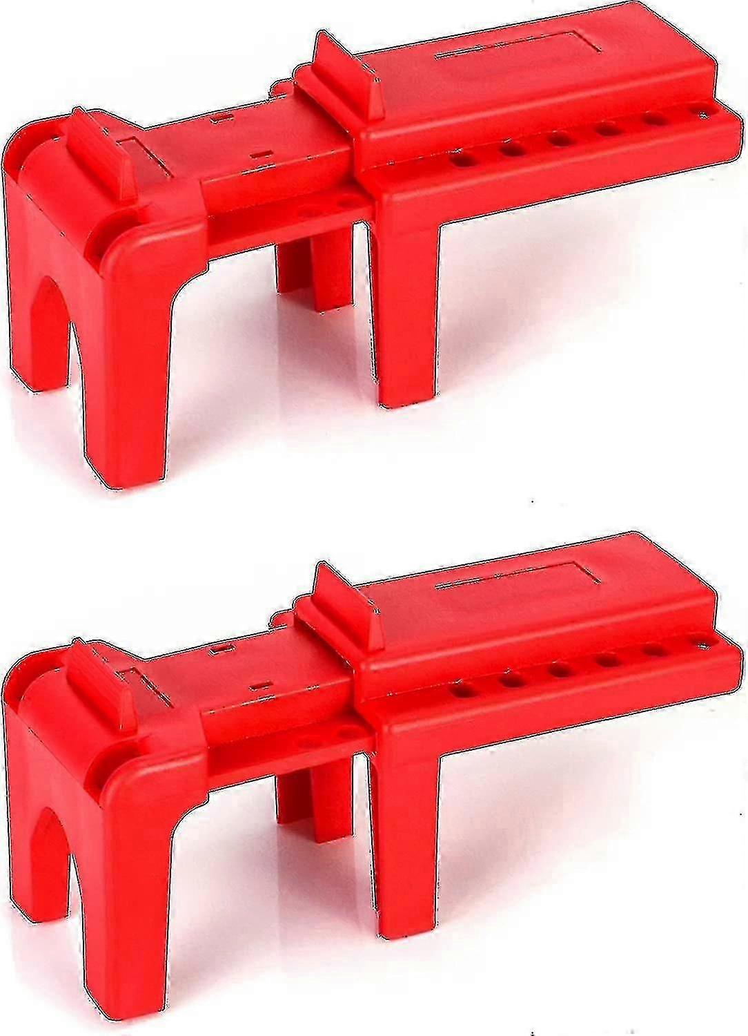 2 Pack Ball Valve Lockout, Safety Lock, 1/2" - 2-1/2" Diameter, Red