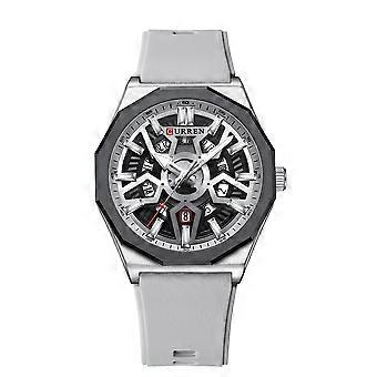 Curren 8437 Casual Herren Silikonarmband Quarzuhr mit Kalender