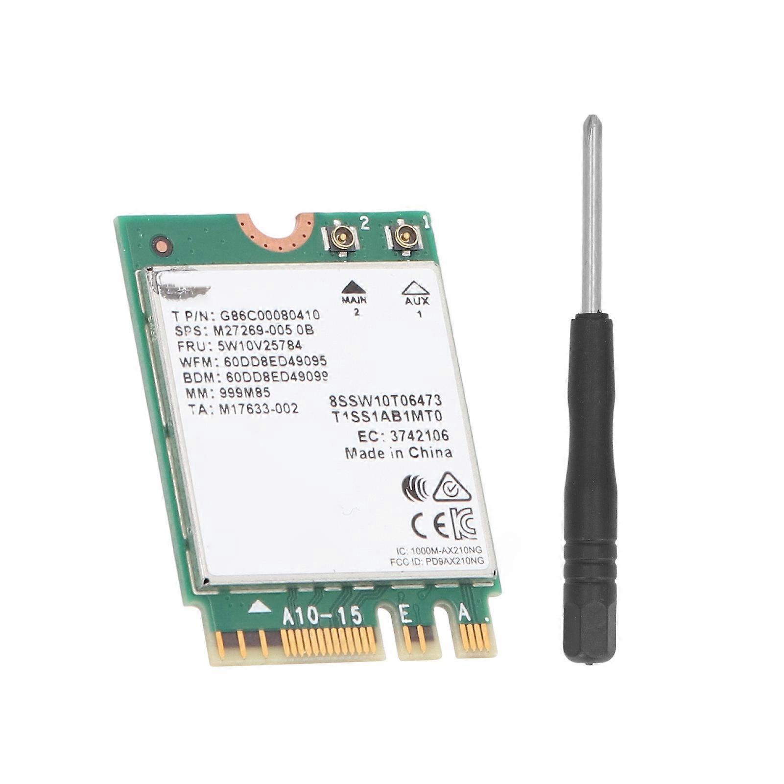 WiFi 6E Card M.2 2230 NGFF 5400Mbps Tri Band AX210 WiFi Wireless Module for Windows 11 10 64 Bit
