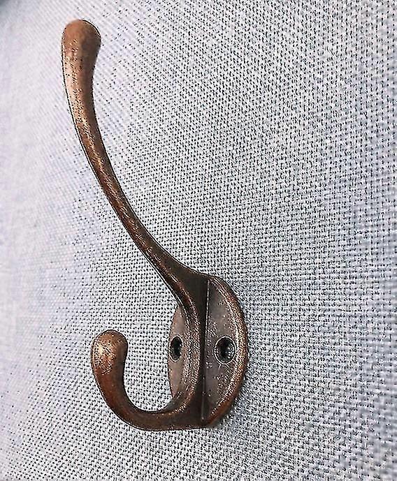 10pcs Rustic Coat Hooks Wall Mounted Heavy Duty Double Hooks Retro