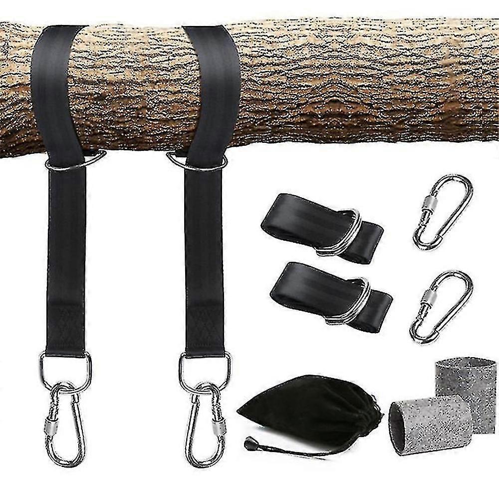 Tree Swing Straps Hanging Kit With Two Zinc Alloy Carabiners