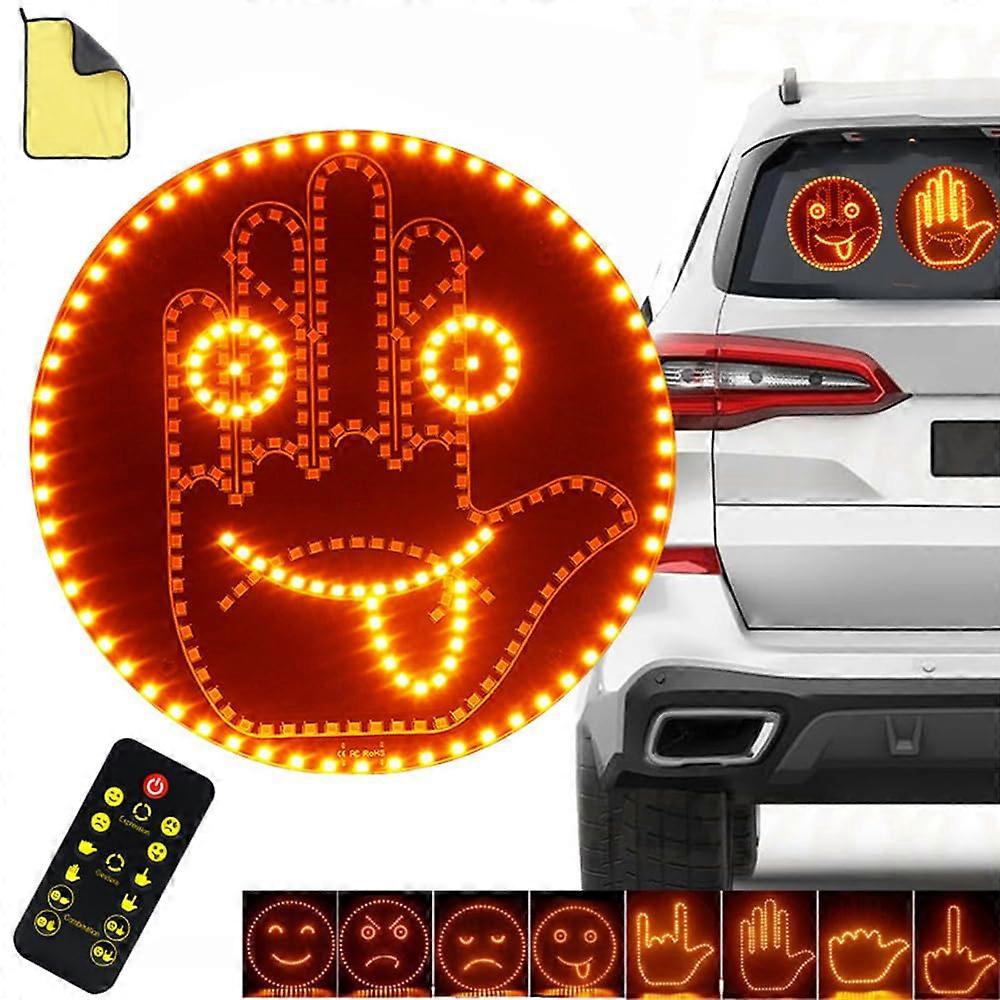 Road Mate Hand Remote with Towel,Car Accessories for Men, Car Middle Finger Light with Remote