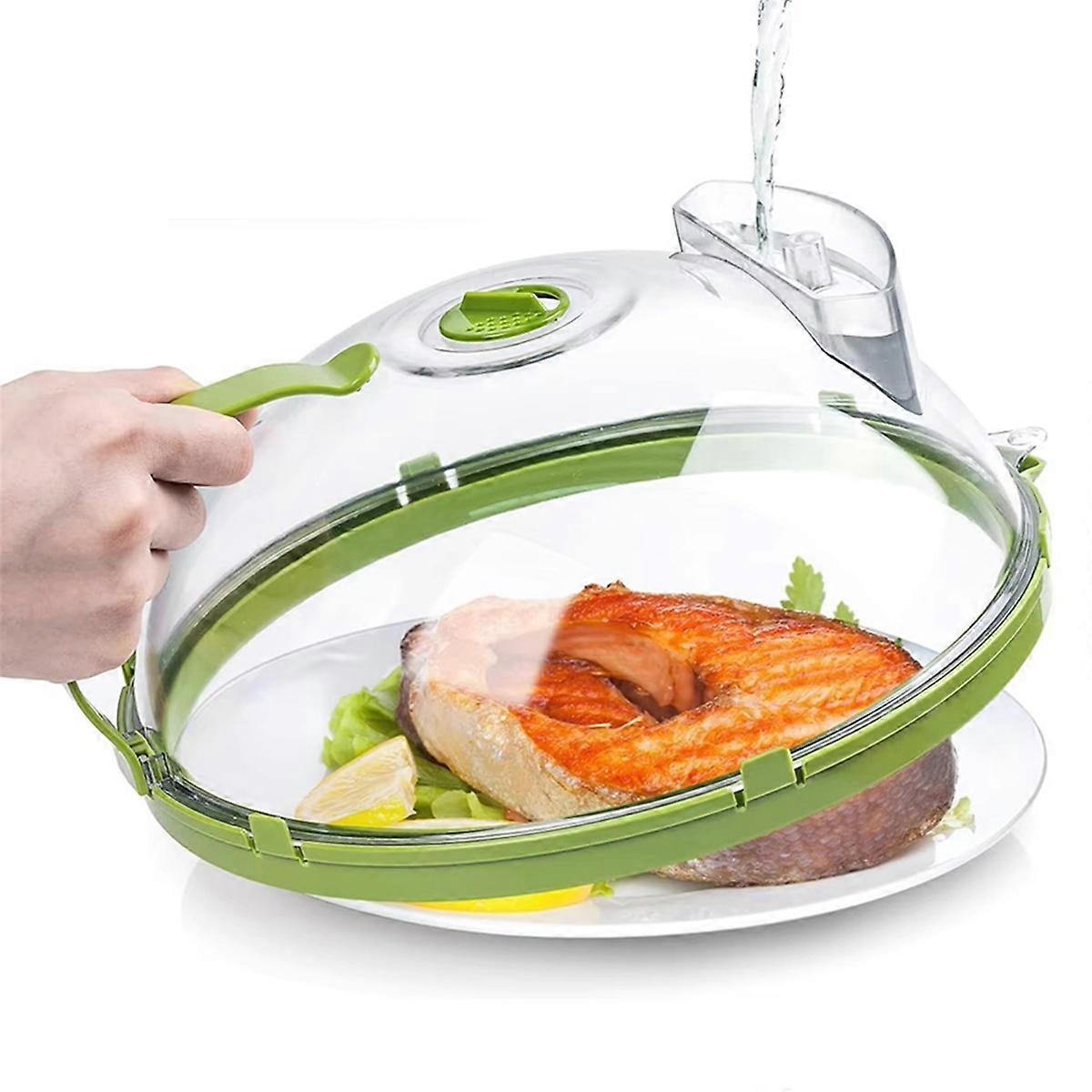 Microwave Splatter Cover with Steam Vent and Handle,10 Inch Clear Plate Cover, Essential Kitchen Gad