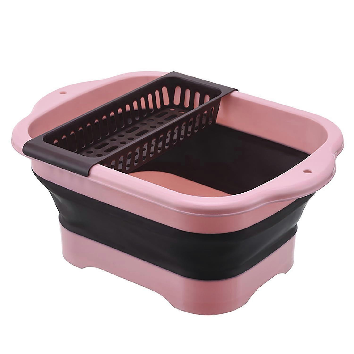 2.77 Gallon (10.5L) Collapsible Dish Basin with Drain Plug, Outdoor Multiuse Foldable Sink Tub