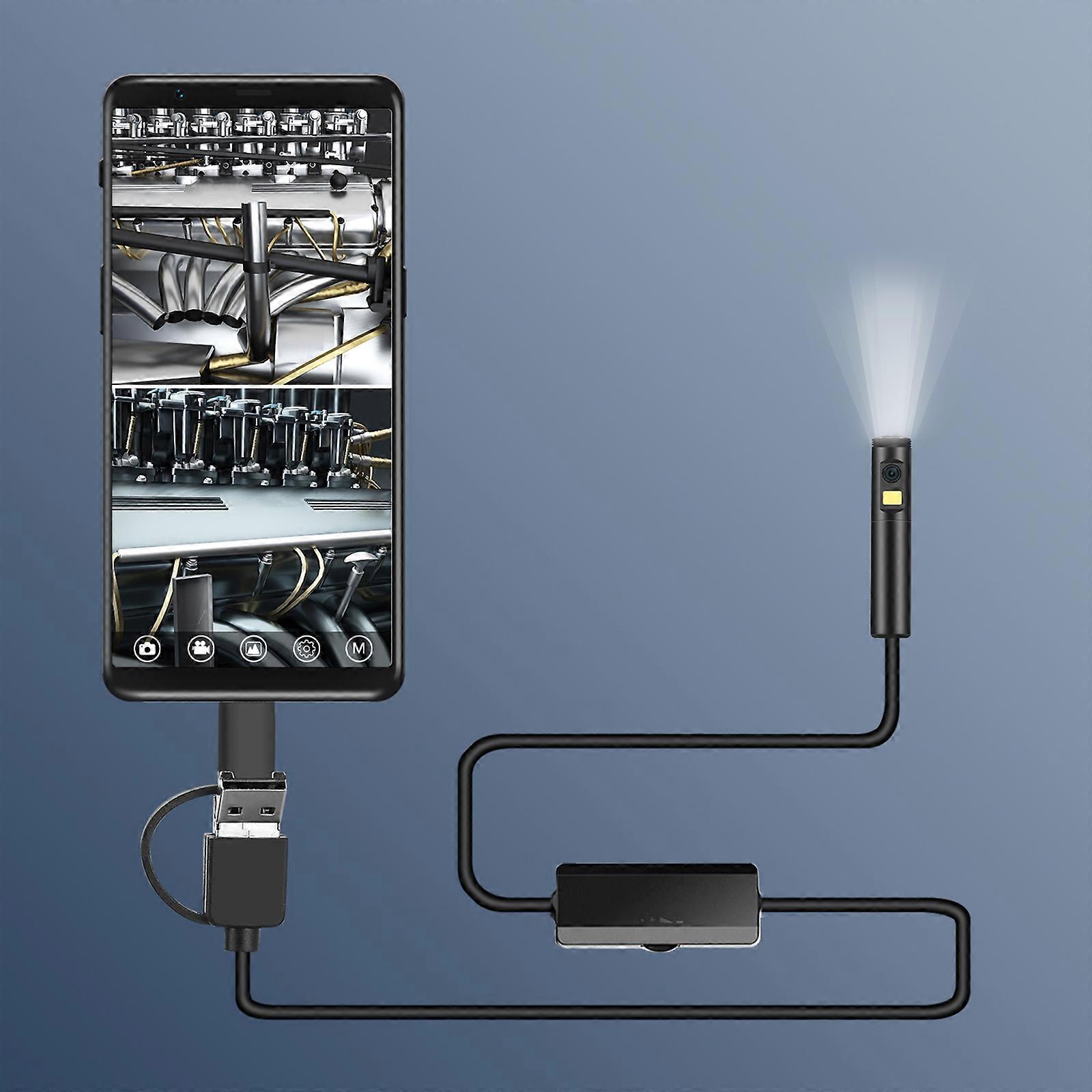 AN100 3 in 1 Dual Cameras Endoscope, Length:5m Soft Cable