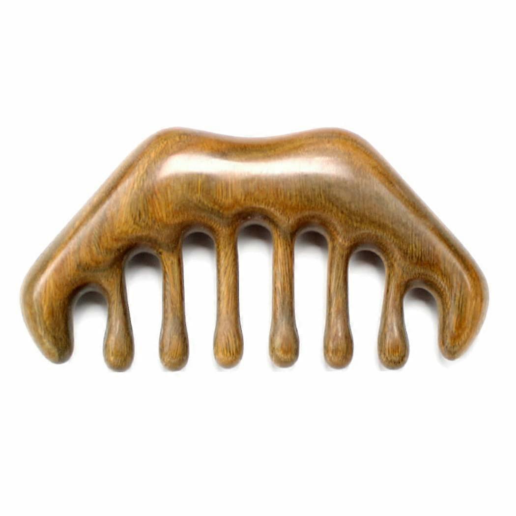 Sandalwood Wide Tooth Scalp Massager Comb for Acupoint Therapy, No Static Handheld Hair Care Tool for Relaxation