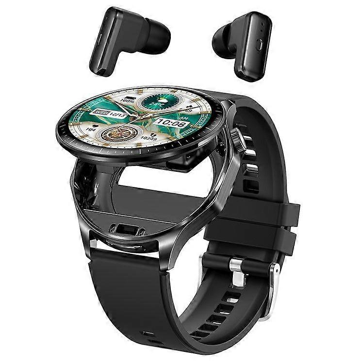 2 In 1 Smart Watch with TWS Earbuds 1.43 Inch AMOLED Screen Bluetooth Calling Wristwatch