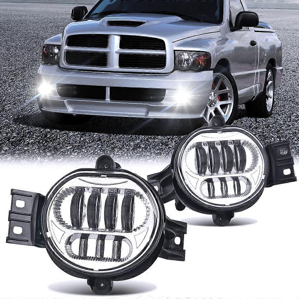 Upgraded LED Fog Lights Fit for Dodge Ram Powerful Replacement Lamps, 02 08 Ram 1500, 03 09 Ram 2500/3500