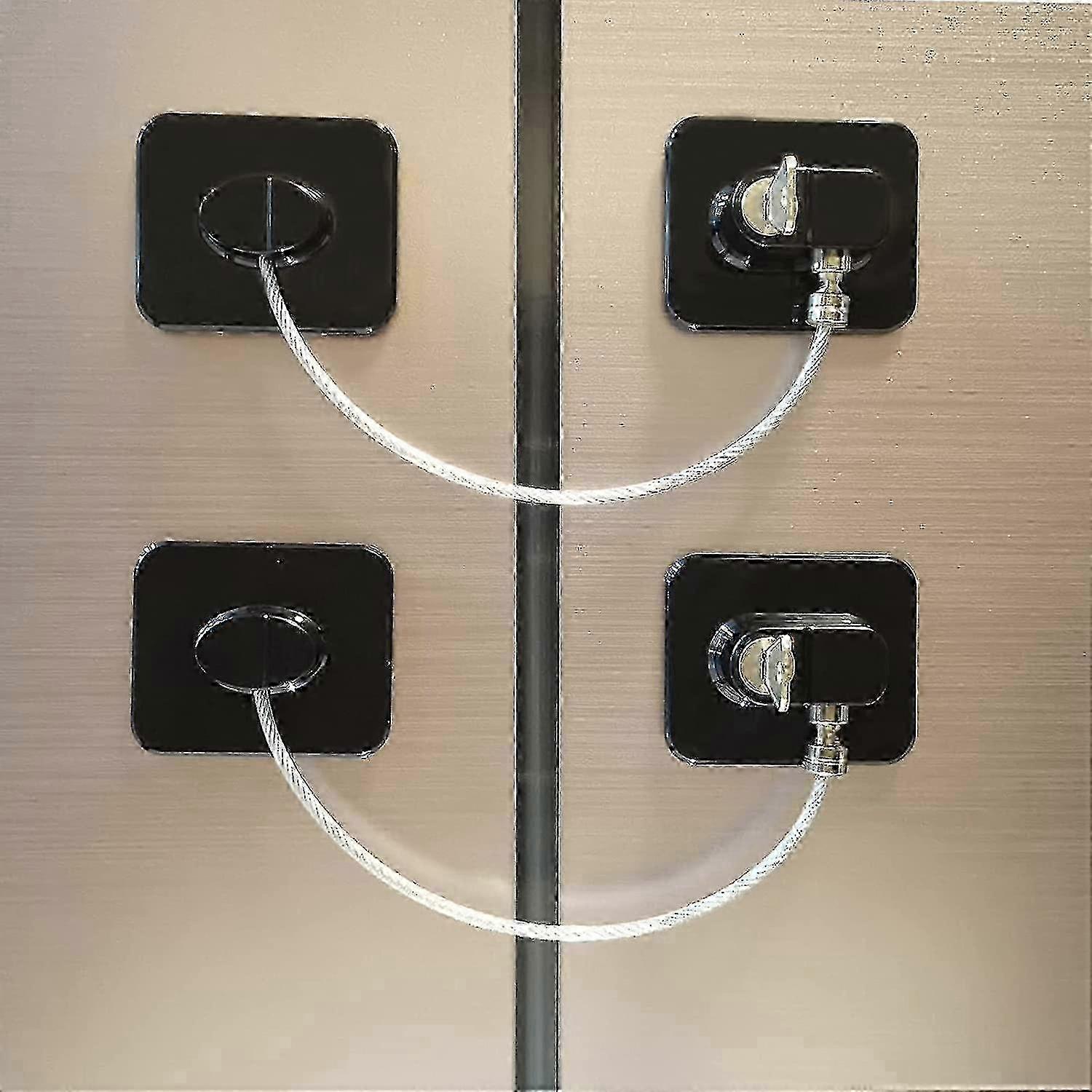 2 Pack of Child-Proof Fridge Locks with Keys for Cabinets and Drawers