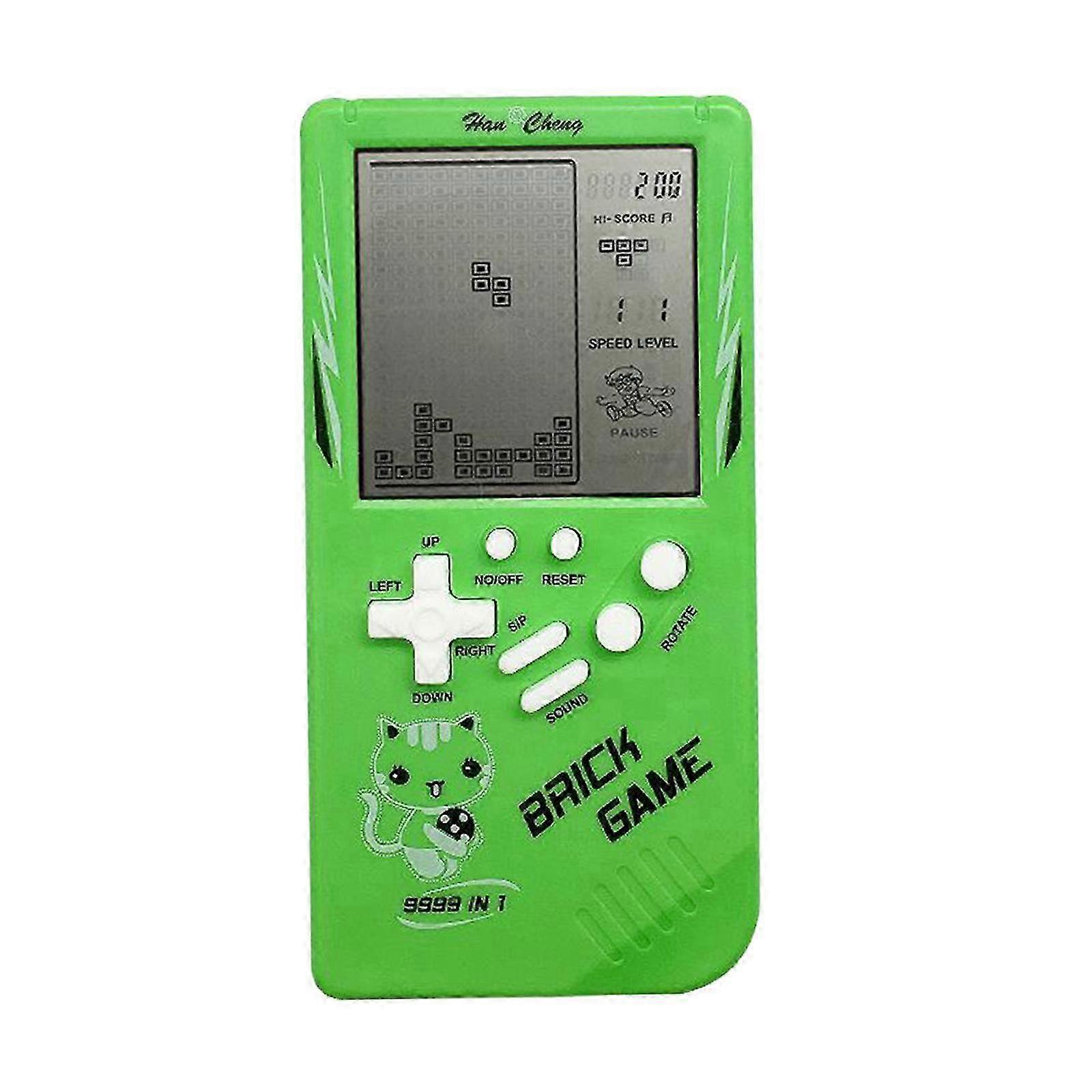Portable Game Console Tetris Handheld Game Players Childhood Gift-color: Green