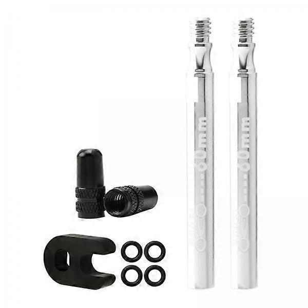 6xPresta Value Extender Values Extension with Core & Adaptor 2pcs Silver 60mm