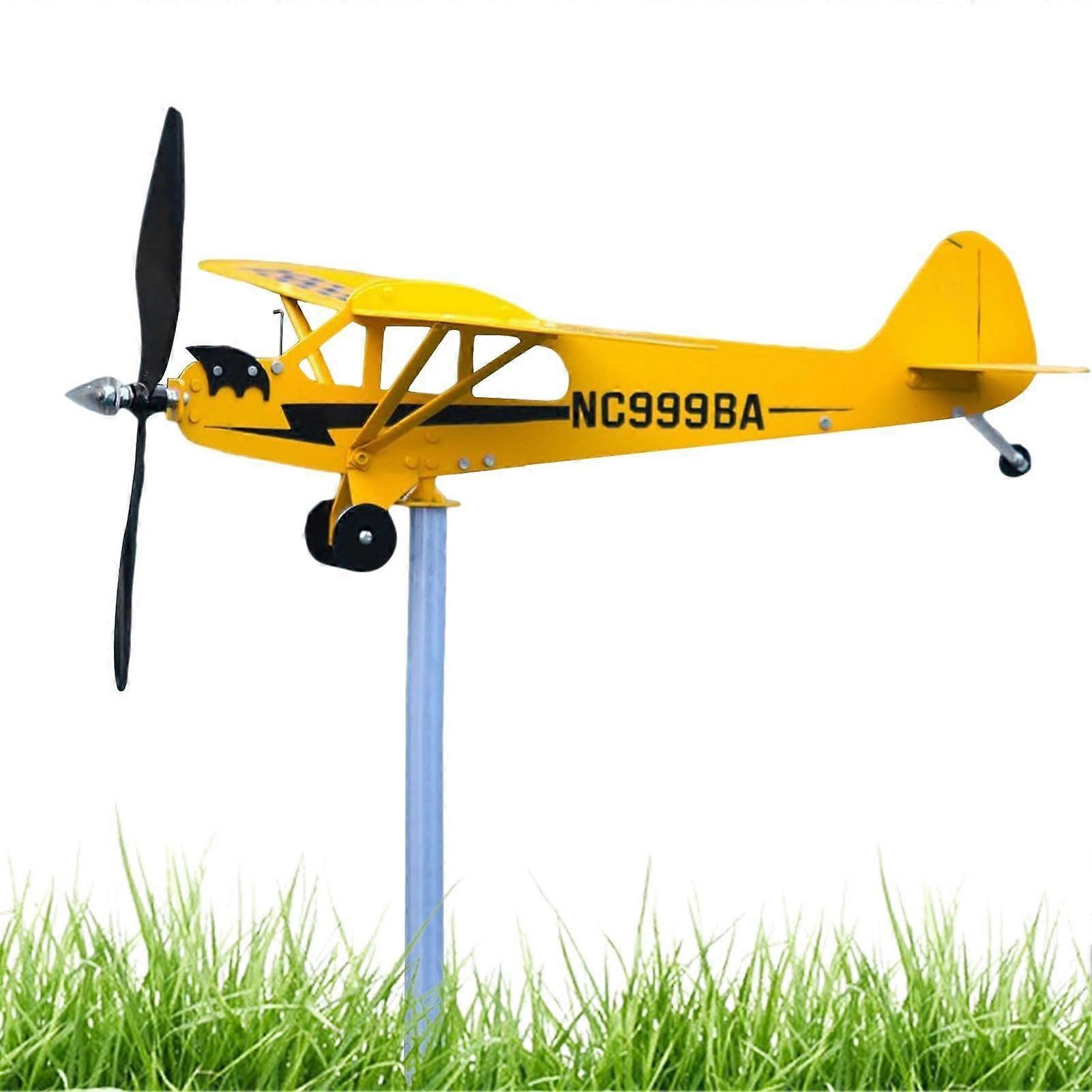 Piper J3 Cub Aircraft Wind for Vane Garden Wind Chime, 32x28cm