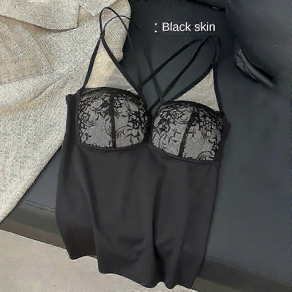 Sutiãs sem costura de renda sexy com alça no peito e camisola acolchoada para uso íntimo feminino