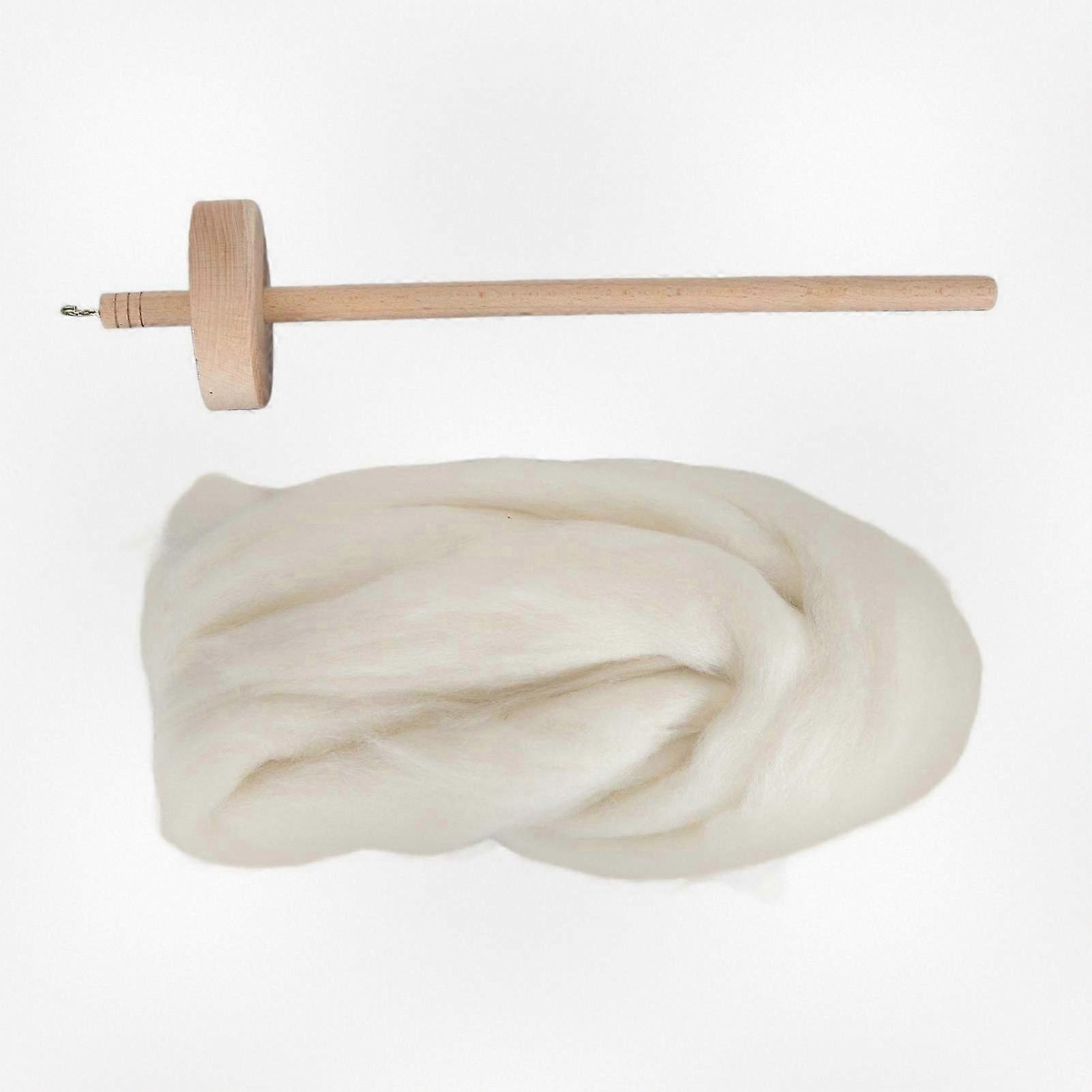 Professional Wooden Drop Spindle DIY Yarn Spinning Kit with Wool Top for Beginners, Ideal for Sewing Accessories and Craft Projects