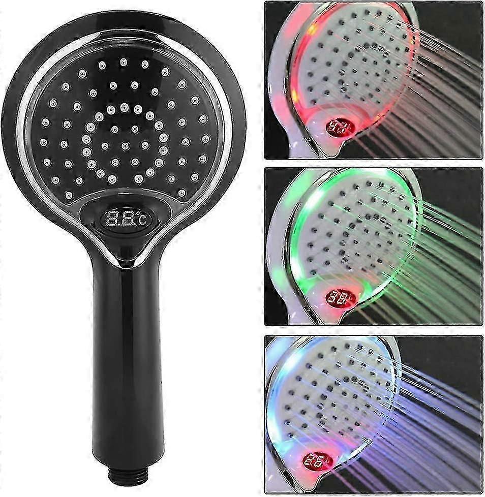 Led Shower Head -3 Colors Led Handheld Shower Head Temperature Control