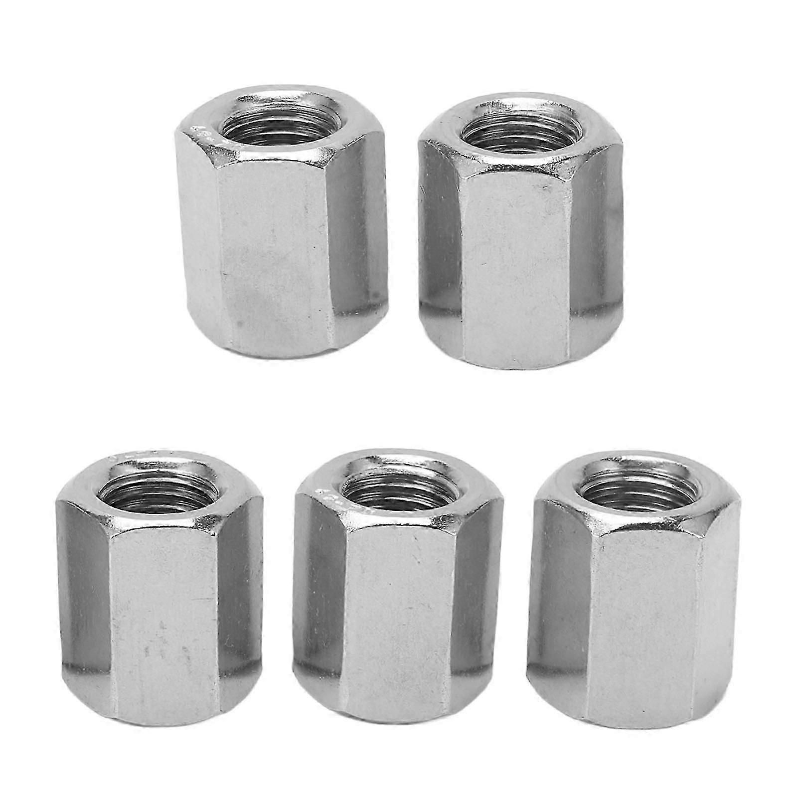 5Pcs Silver M16 Hex Coupling Nut Kit Rustproof Rugged Stainless Steel Coupling Nut Set