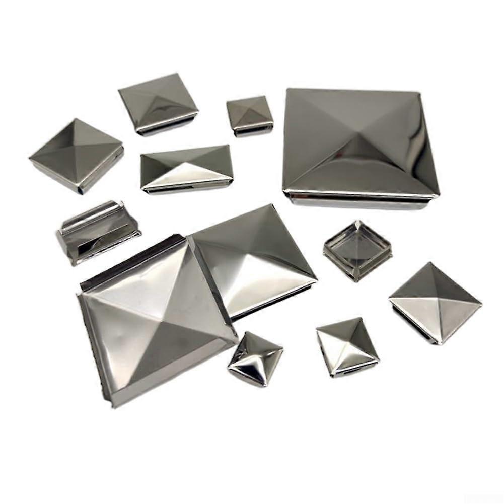 Galvanized post cap made of stainless steel, elegant pyramid design for improved appearance (1 piece 100 mm)
