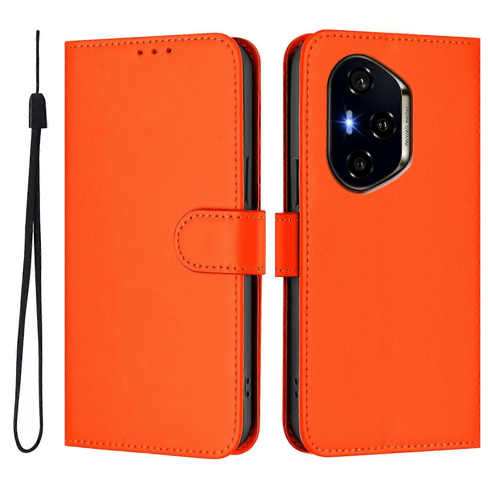 Compatible For Honor 400 5G (Global) Case Solid Color Wallet Leather Phone Cover with Strap