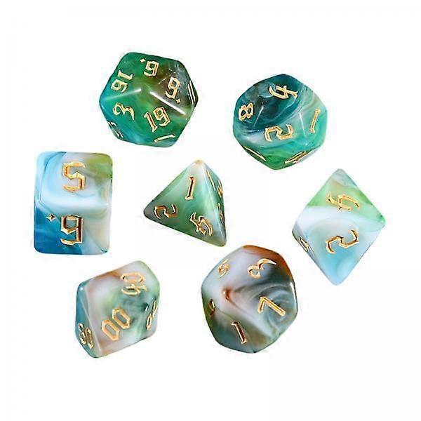 6x 7 Pieces Acrylic Dices, D4 D8 D10 D12 D20 Multi Sided Dices Table Games,