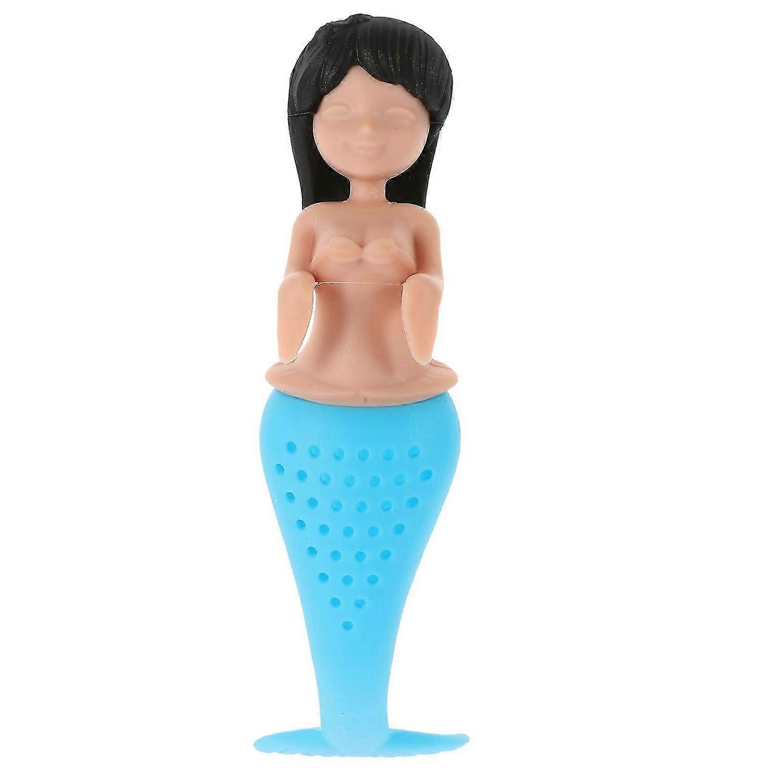 Mermaid Silicone Tea Infuser Tea Loose Leaf Tea Strainer Filter Diffuser Kitchen Tools Gadgets Black