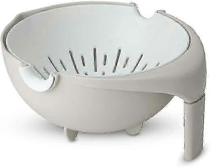 Drain Basket, Colander Plastic With Handle (white)