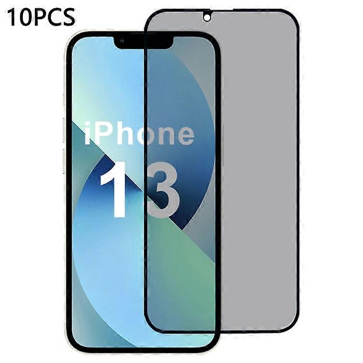 10Pcs / Pack Compatible For iPhone 13 Screen Protector Anti Spy 2.5D Silk Printing High Aluminum-Silicon Glass Film