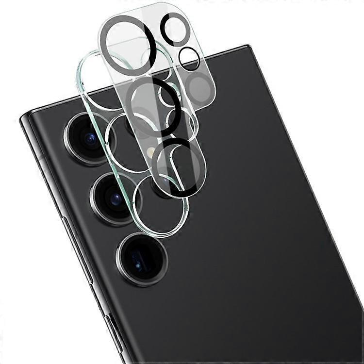 サムスンギャラクシーS23超強化ガラスカメラレンズプロテクター+アクリルレンズキャップ(ブラックサークルデザイン)用IMAK対応