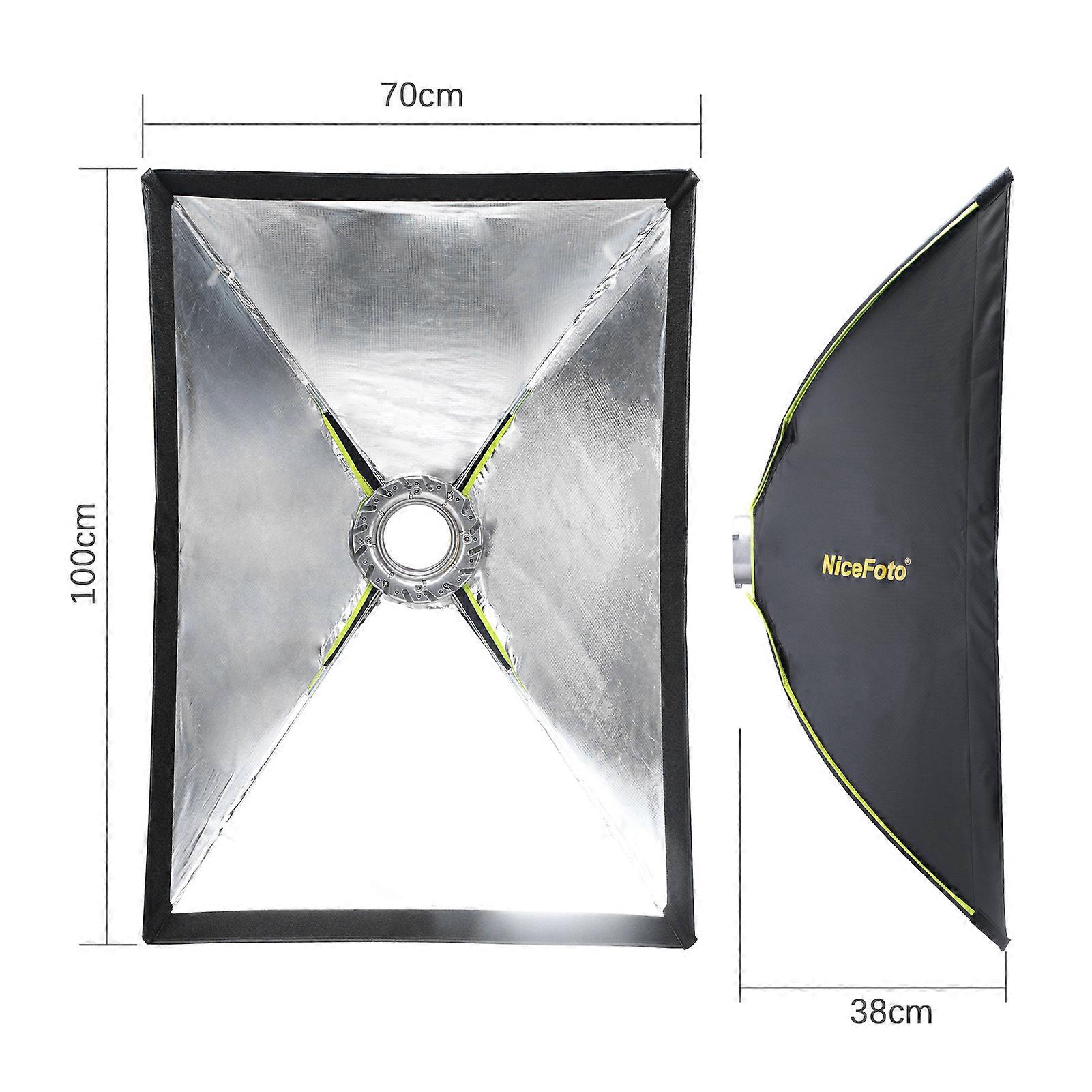 Bowens Mount Softbox with Grid - 70x100cm Diffuser for Speedlight & LED Lighting