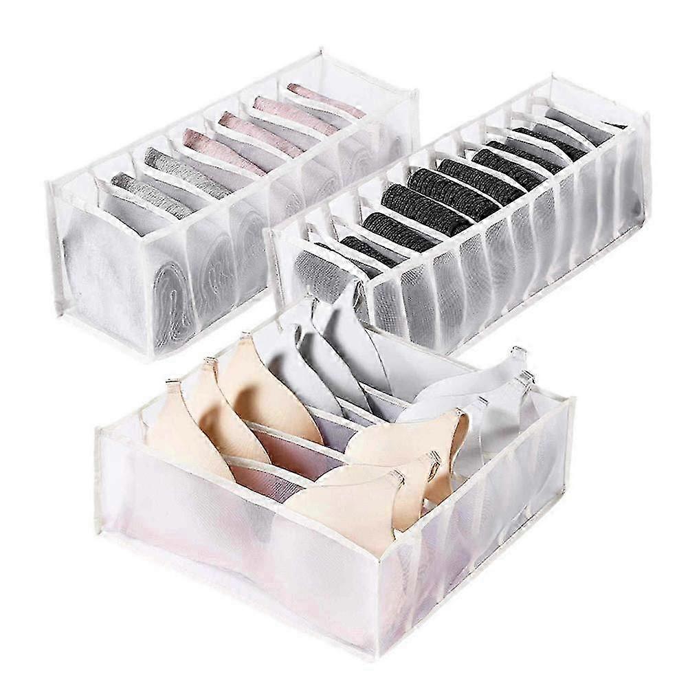 3-Pack Wardrobe Drawer Storage Box, Clothing Organizer