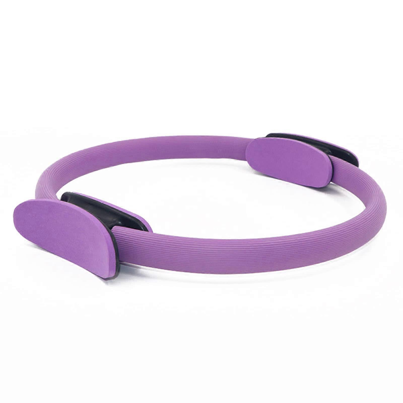 Pilates Ring 15 Inch Magic Circle with Double Grip for Resistance Training in Purple - Ideal for Toning Arms, Abs, Thighs, and Legs