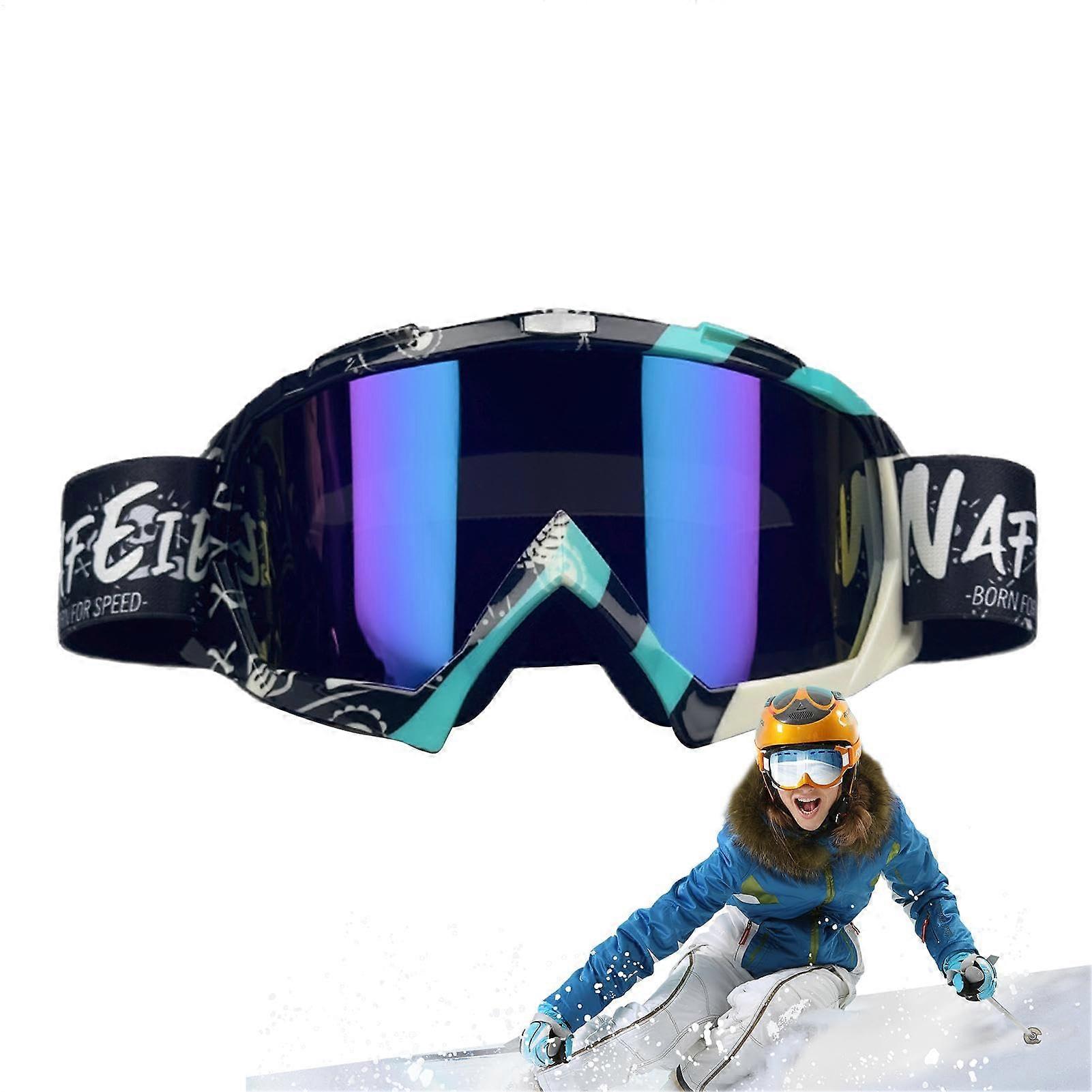 Snowboard Goggles Anti-Fog and Anti-Scratch with Colored Lenses for Men and Women, Enhanced Vision for Skiing and Snowboarding