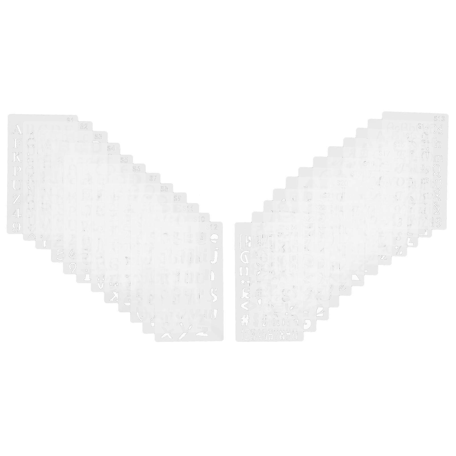 Hollow Painting Alphanumeric Template Stencil 24Pcs White for Decor Versatile Crafting
