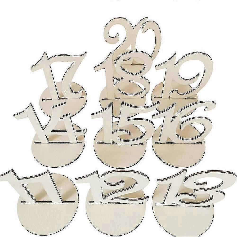 2025 10pcs/set With Stand Table Number 1-10 11-20 Party Decor Wooden Rustic Reusable