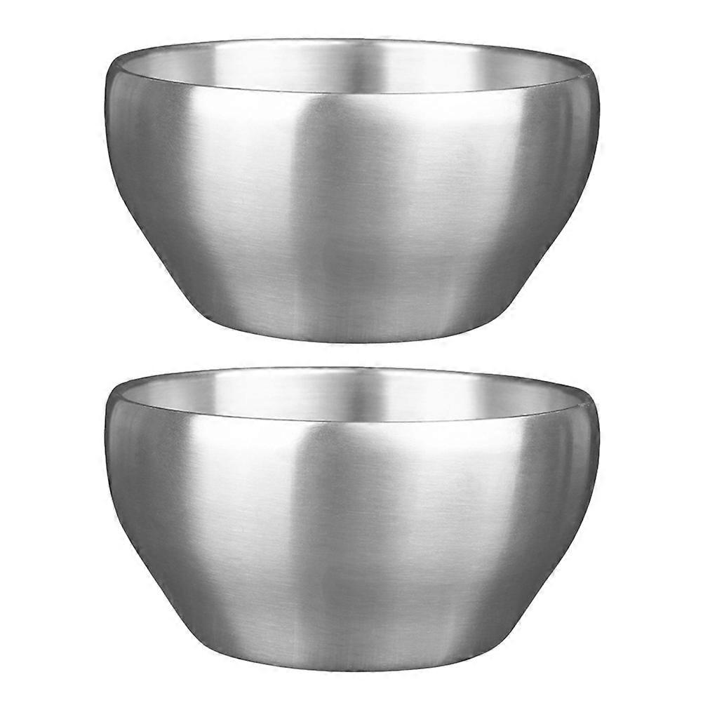 Stainless Steel Serving Bowl Corrosion Resistance Multi-Use Tableware 15x15x10cm 2Pcs
