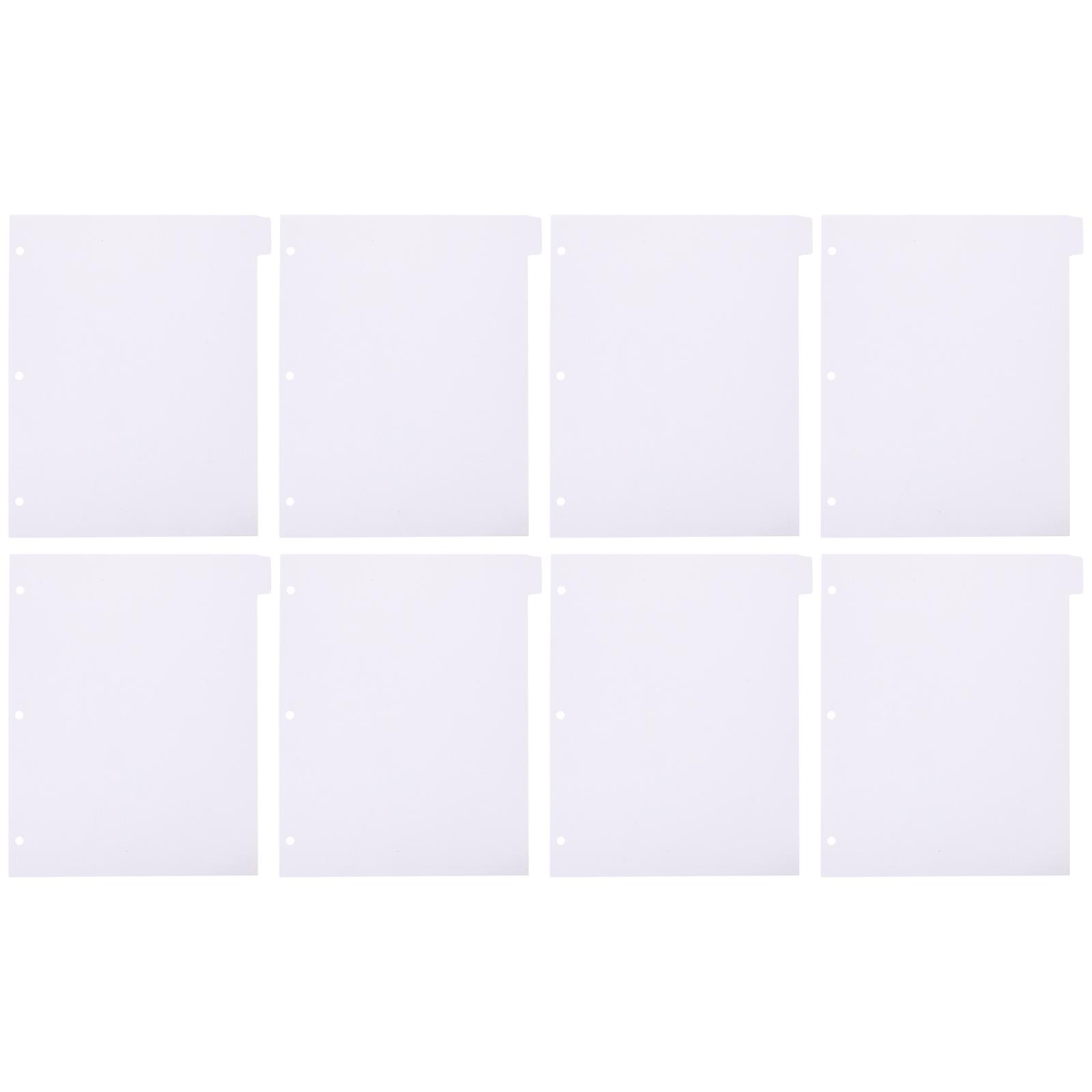 8pcs Detachable Binder Dividers with Index Labels for Notebooks, Journals, Reports, and Presentations – Universal Fit for Loose Leaf Binders and