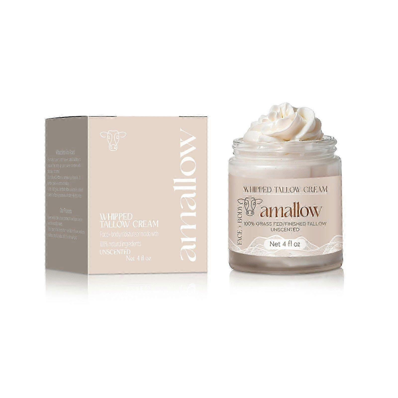 Beef Tallow for Skin, Whipped and Organic Beef Tallow and Honey Balm, Beef Tallow for Face, Grass-Fed Beef Tallow Moisturizer