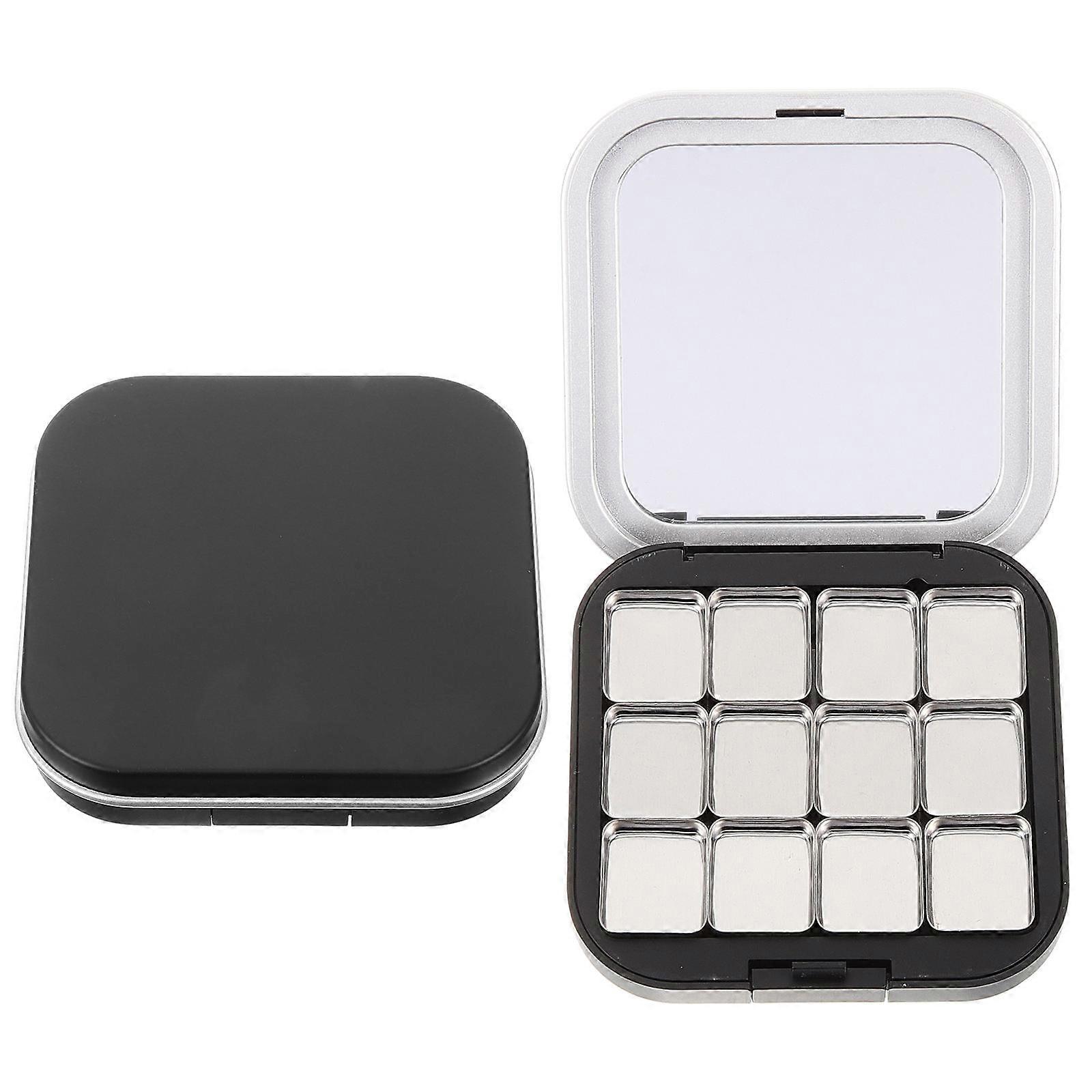 Magnetic Eyeshadow Palette Empty Cosmetic Salon Women Black 7.60X7.20X1.70CM Storage 2Pack
