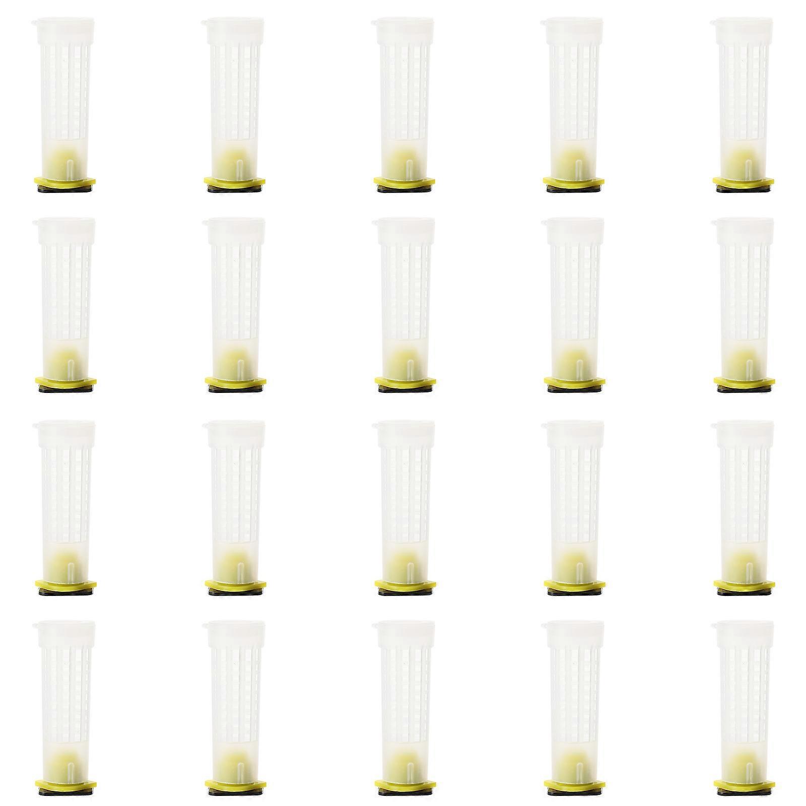 20pcs Durable Plastic Queen Cell Covers Protective Beehive Tool for Beekeeping – Smooth Edges, Safe & Convenient Design for Apiculture and Queen