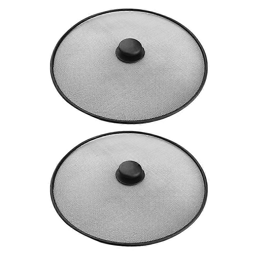 Ölschutzdeckel aus Edelstahl, 33 x 33 cm, schwarz, geschmacksbeständig, 2er-Set