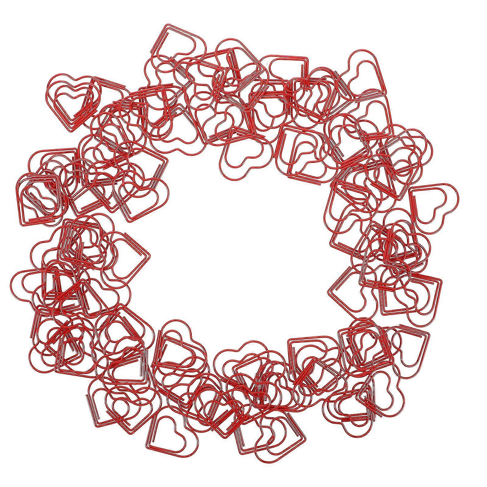 مشابك ورق صغيرة على شكل قلب 100 قطعة إشارة مرجعية مكتب مدرسة حفل زفاف عيد الحب الديكور