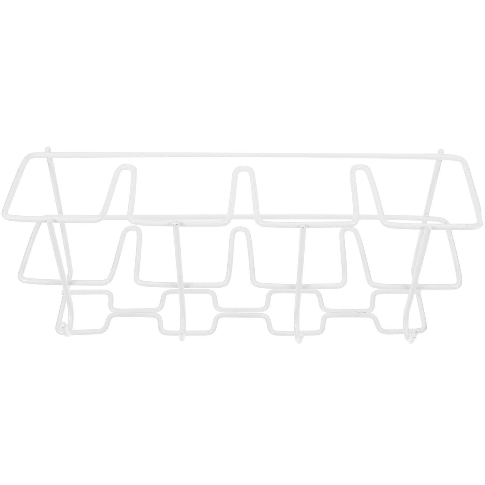 Wall Mounted Umbrella Rack Stand Iron Doorway Storage With 4 Hooks Rectangular Shape Simple Design For Homeowners