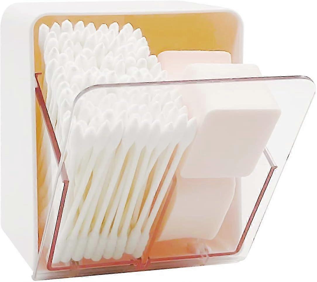 Cotton Pad, Swab and Floss Container - 2 Compartment Bathroom Organizer