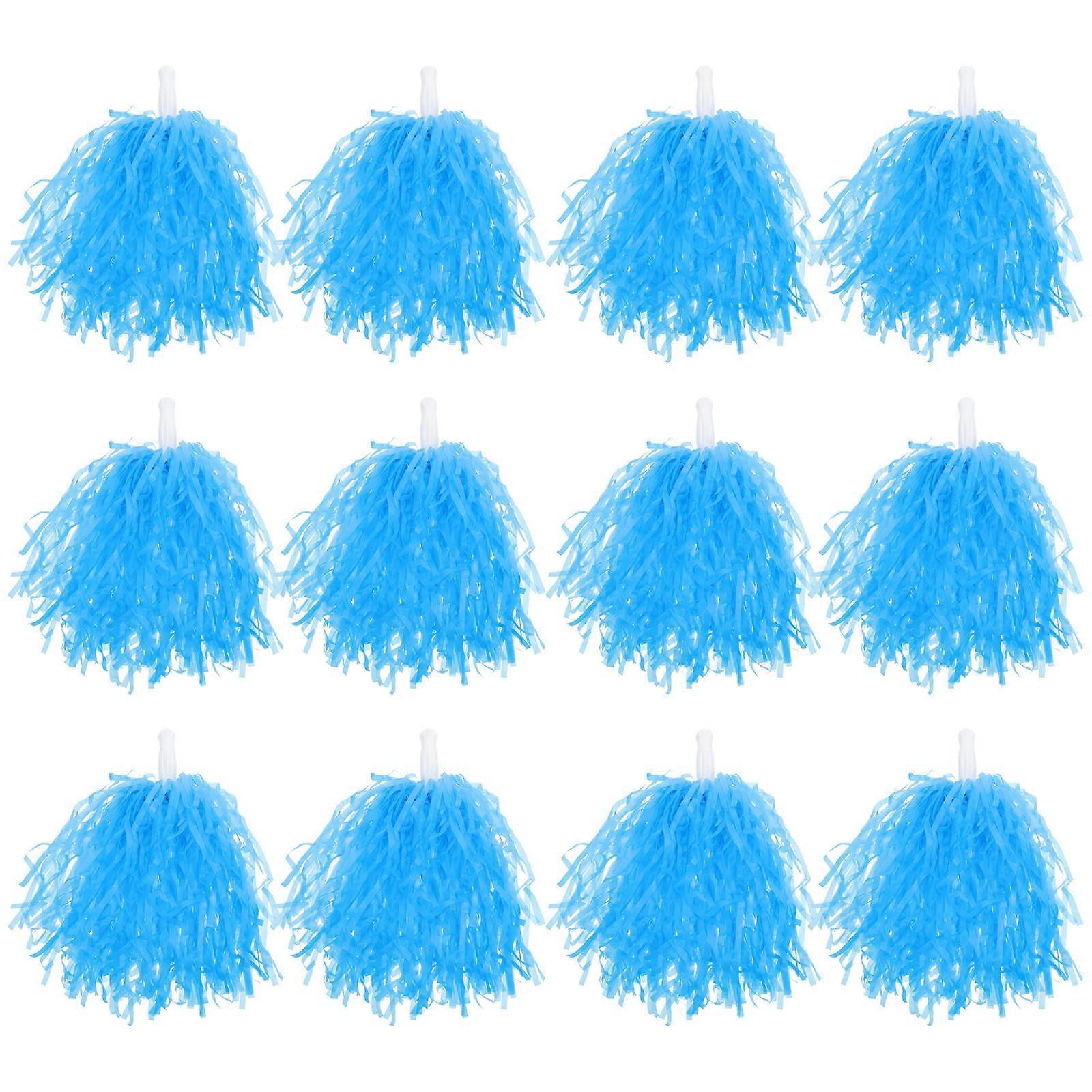 Cheerleader Hand Flowers Cheering Pompoms Blue 12Pcs